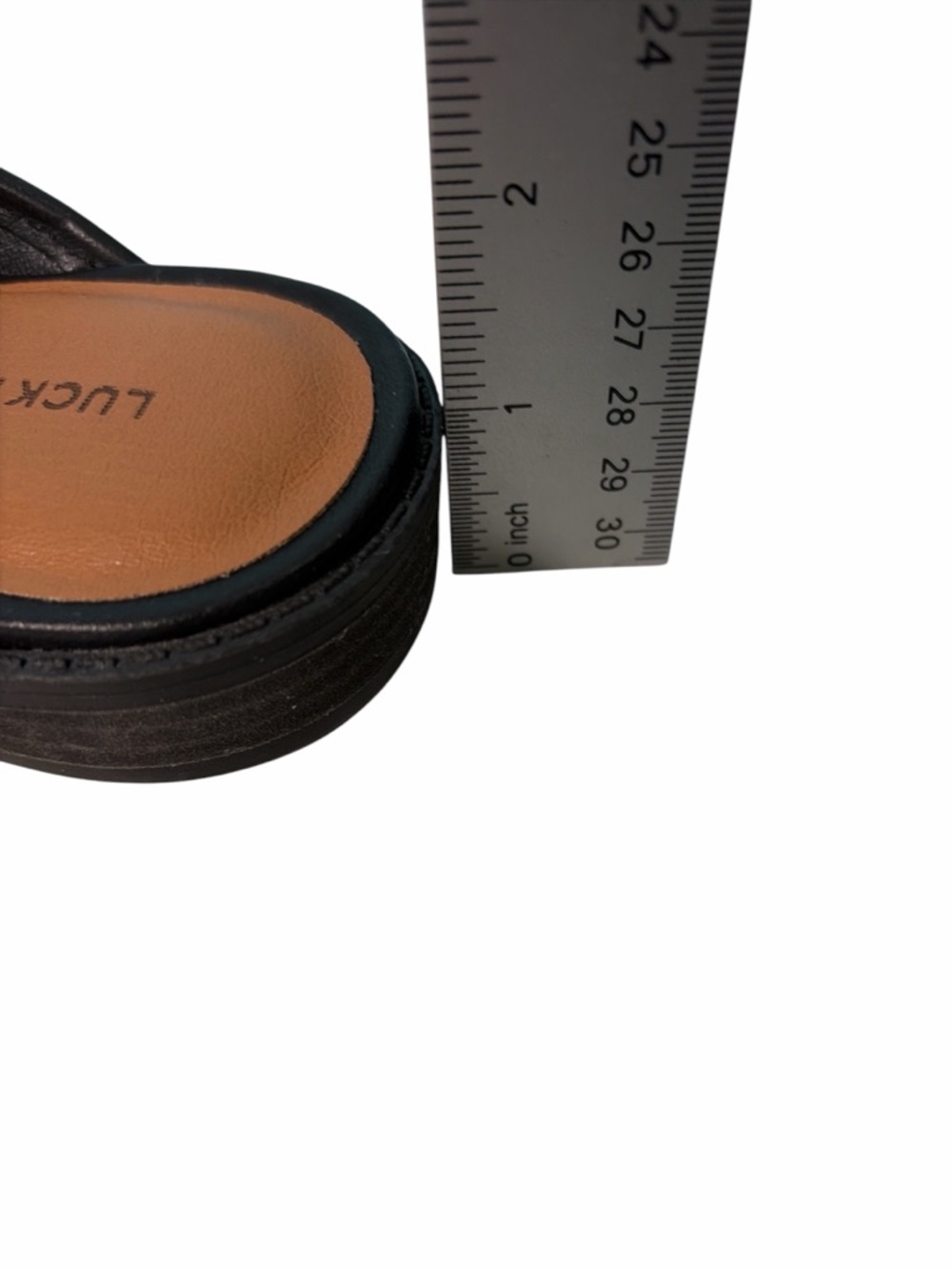 Lucky Brand Slip on Black Leather Penny Loafer Mule Shoes